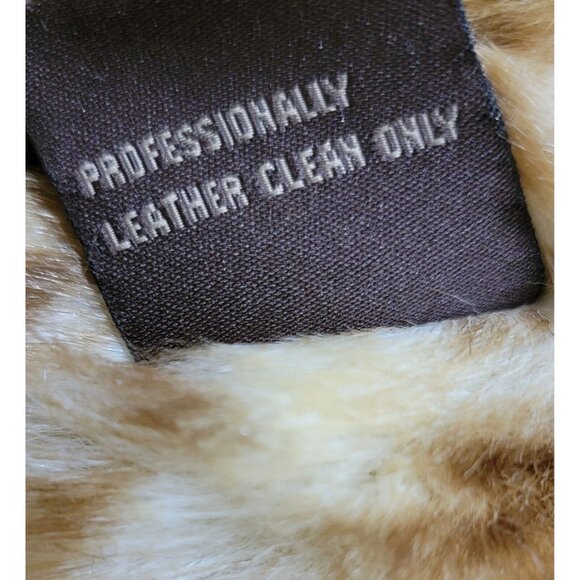 Vintage Guess Women's Genuine Leather Jacket Faux Fur Lined Long Sleeve Size L - Picture 10 of 14